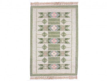 Tapis scandinave Rolakan en laine tissé main. Pièce unique vintage. 200 x 140 cm.