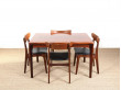 Table de repas scandinave en palissandre 4/8 pers.