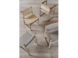 Fauteuil scandinave modèle BM62, sangle de lin. Edition neuve