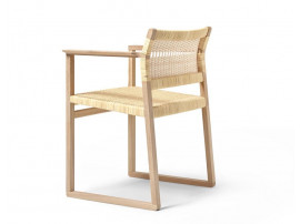 Fauteuil scandinave modèle BM62, osier. Edition neuve