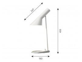 Mid-Century  modern scandinavian table lamp AJ MINI, white by Arne Jacobsen for Louis Poulsen.