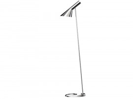 Mid-Century  modern scandinavian floor lamp AJ polished stainless steel  by Arne Jacobsen for Louis Poulsen.