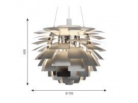 Mid-Century  modern scandinavian pendant lamp PH Artichoke Stainless Steel, 4 sizes, by Poul Henningsen for Louis Poulsen