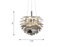 Mid-Century  modern scandinavian pendant lamp PH Artichoke Stainless Steel, 4 sizes, by Poul Henningsen for Louis Poulsen