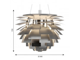 Mid-Century  modern scandinavian pendant lamp PH Artichoke Stainless Steel, 4 sizes, by Poul Henningsen for Louis Poulsen