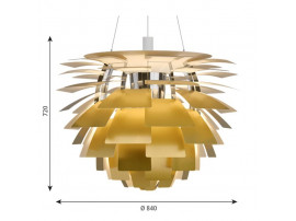 Mid-Century  modern scandinavian pendant lamp PH Artichoke Brass, 4 sizes, by Poul Henningsen for Louis Poulsen