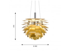 Mid-Century  modern scandinavian pendant lamp PH Artichoke Brass, 4 sizes, by Poul Henningsen for Louis Poulsen