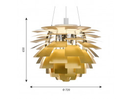 Mid-Century  modern scandinavian pendant lamp PH Artichoke Brass, 4 sizes, by Poul Henningsen for Louis Poulsen