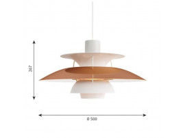 Mid-Century  modern scandinavian pendant lamp  PH 5 Copper by Poul Henningsen for Louis Poulsen