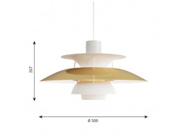 Mid-Century  modern scandinavian pendant lamp  PH 5 Brass by Poul Henningsen for Louis Poulsen