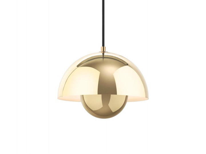 Mid-Century  modern scandinavian pendant lamp Flowerpot VP1. New edition. Brass