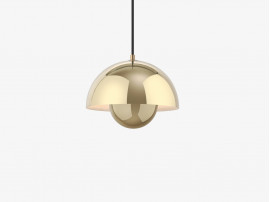 Mid-Century  modern scandinavian pendant lamp Flowerpot VP1. New edition. Brass