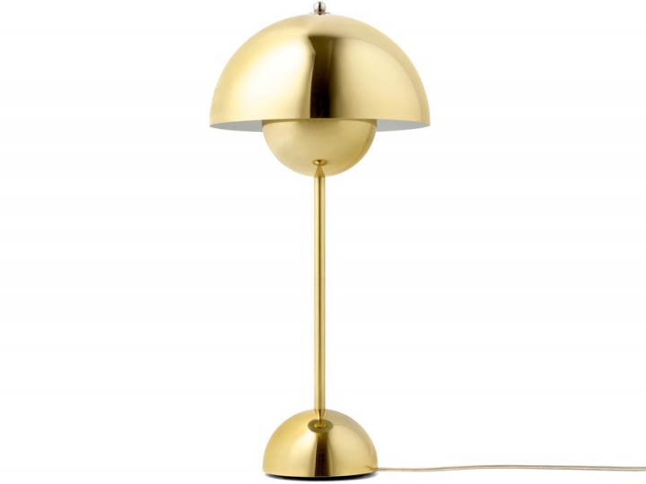 Mid-Century  modern scandinavian table lamp Flowerpot VP3. New edition. Brass