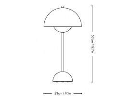 Lampe de table scandinave Flowerpot VP3. Edition neuve. Acier inoxydable