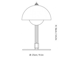 Lampe de table ou lampe de bureau scandinave Flowerpot VP4. Edition neuve. Acier inoxydable