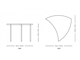 Pinwheel HM7 coffee or side table by Hvidt and Mølgaard. New edition. Oak