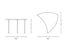 Table basse scandinave Pinwheel HM7 en chêne. Edition neuve 