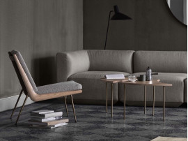 Pinwheel HM7 coffee or side table by Hvidt and Mølgaard. New edition. Walnut