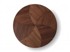 Pinwheel HM7 coffee or side table by Hvidt and Mølgaard. New edition. Walnut