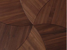 Pinwheel HM7 coffee or side table by Hvidt and Mølgaard. New edition. Walnut