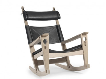 Fauteuil à bascule ou Rocking chair scandinave GE 673. Edition neuve