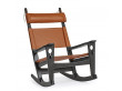 Fauteuil à bascule ou Rocking chair scandinave GE 673. Edition neuve