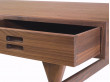 Bureau scandinave  ND93, 3 tiroirs, noyer. Nouvelle édition.