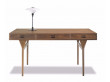 Bureau scandinave  ND93, 3 tiroirs, noyer. Nouvelle édition.