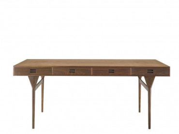 Bureau scandinave  ND93, 4 tiroirs, noyer. Nouvelle édition.