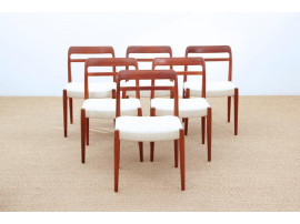 Mid-Century Modern Danish dining chairs in teak. 