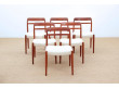 Mid-Century Modern Danish dining chairs in teak. 