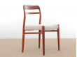 Mid-Century Modern Danish dining chairs in teak. 