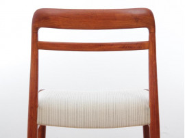 Mid-Century Modern Danish dining chairs in teak. 