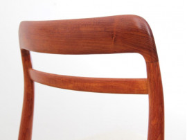 Mid-Century Modern Danish dining chairs in teak. 