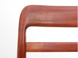 Mid-Century Modern Danish dining chairs in teak. 