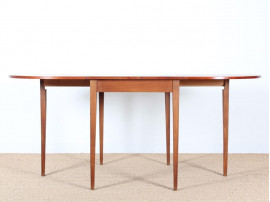 Mid-Century Modern Scandinavian dining table flap table in teak and oak for 2-6 seats