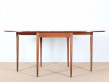 Mid-Century Modern Scandinavian dining table flap table in teak and oak for 2-6 seats