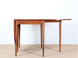 Mid-Century Modern Scandinavian dining table flap table in teak and oak for 2-6 seats