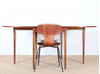 Mid-Century Modern Scandinavian dining table flap table in teak and oak for 2-6 seats