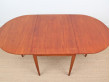 Mid-Century Modern Scandinavian dining table flap table in teak and oak for 2-6 seats