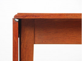 Mid-Century Modern Scandinavian dining table flap table in teak and oak for 2-6 seats