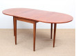 Mid-Century Modern Scandinavian dining table flap table in teak and oak for 2-6 seats