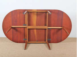 Mid-Century Modern Scandinavian dining table flap table in teak and oak for 2-6 seats