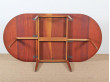 Mid-Century Modern Scandinavian dining table flap table in teak and oak for 2-6 seats