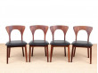 Mid-Century  modern scandinavian set of dining chairs  in Rio rosewood model "Peter"