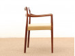 Fauteuil scandinave en palissandre de rio