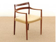 Fauteuil scandinave en palissandre de rio