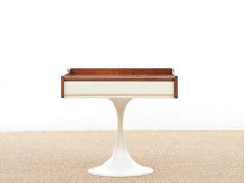 Chevet ou table d'appoint scandinave en palissandre de Rio pied tulipe