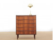 Commode ou semainier scandinave en palissandre de Rio