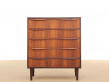 Commode ou semainier scandinave en palissandre de Rio